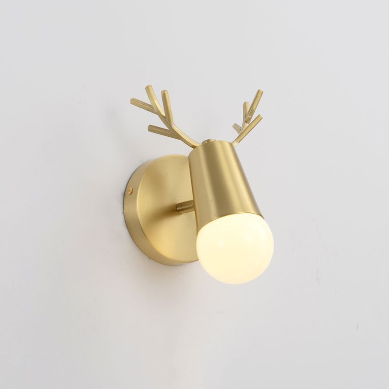 Nordic Style Copper Vanity Light Antlers Shape Vanity Lamp for Shower Room