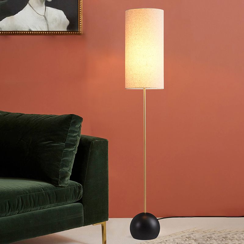 1-Licht-Wohnzimmer Stehstrost Lampe Minimalismus Flaxen/Beige stehen Licht mit zylindrischem Stoffschatten