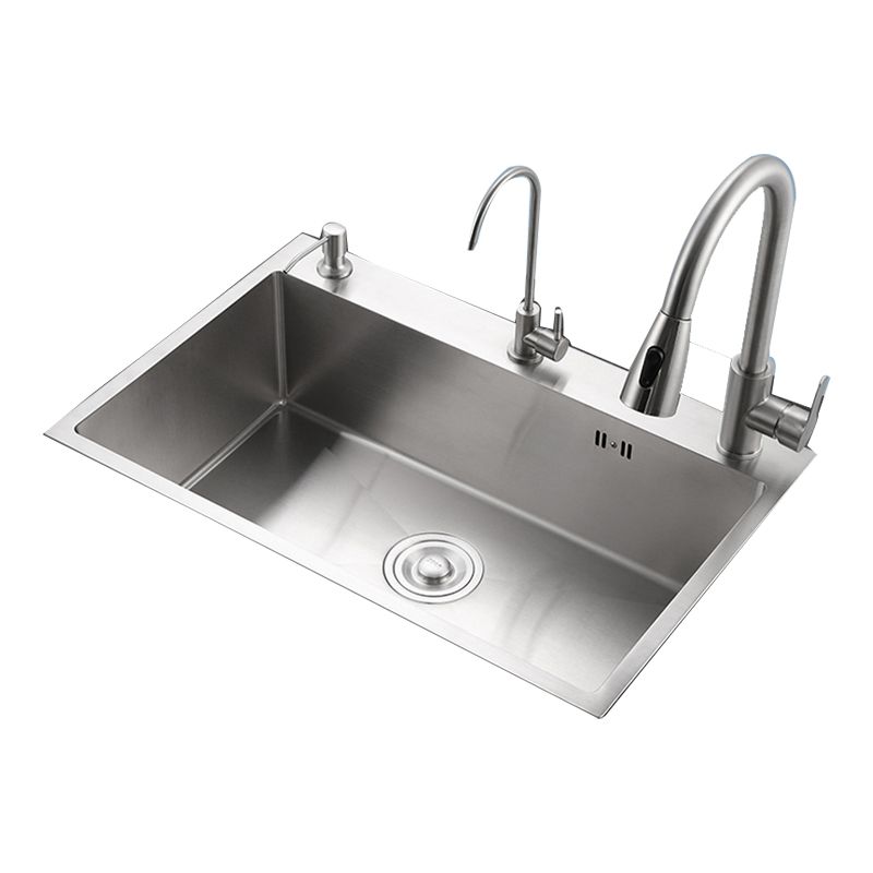 Contemporary Kitchen Sink Corrosion Resistant Kitchen Sink with Faucet