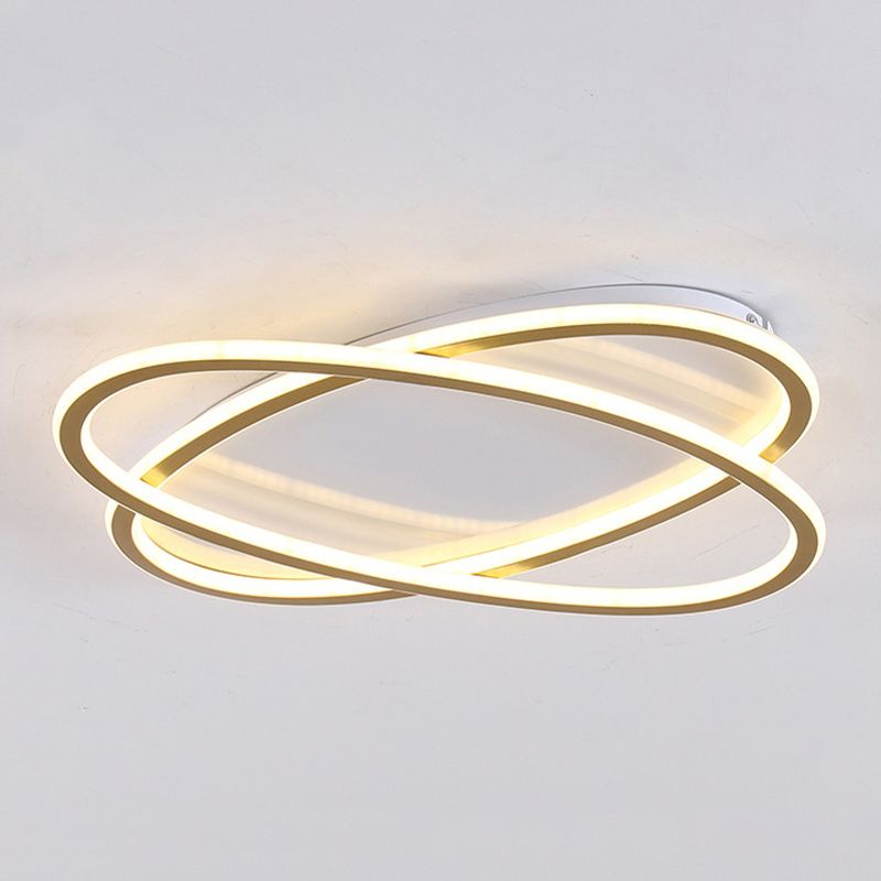 Metal 2-Light Ceiling Lamp Contemporary Flush Light for Bedroom