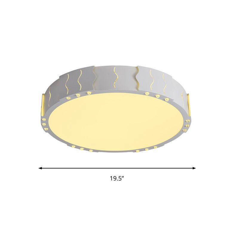 White Square / Round Flush Ceiling Light Modern Acrylique LED Living Room Ceiling Mounted Light in Warm / White Lighting