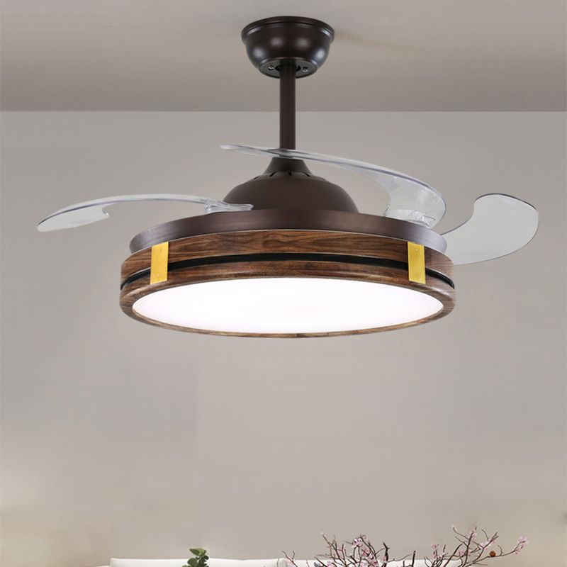 Nordic Household Ceiling Fan Light Fixture Wooden LED Ceiling Lamp for Bedroom