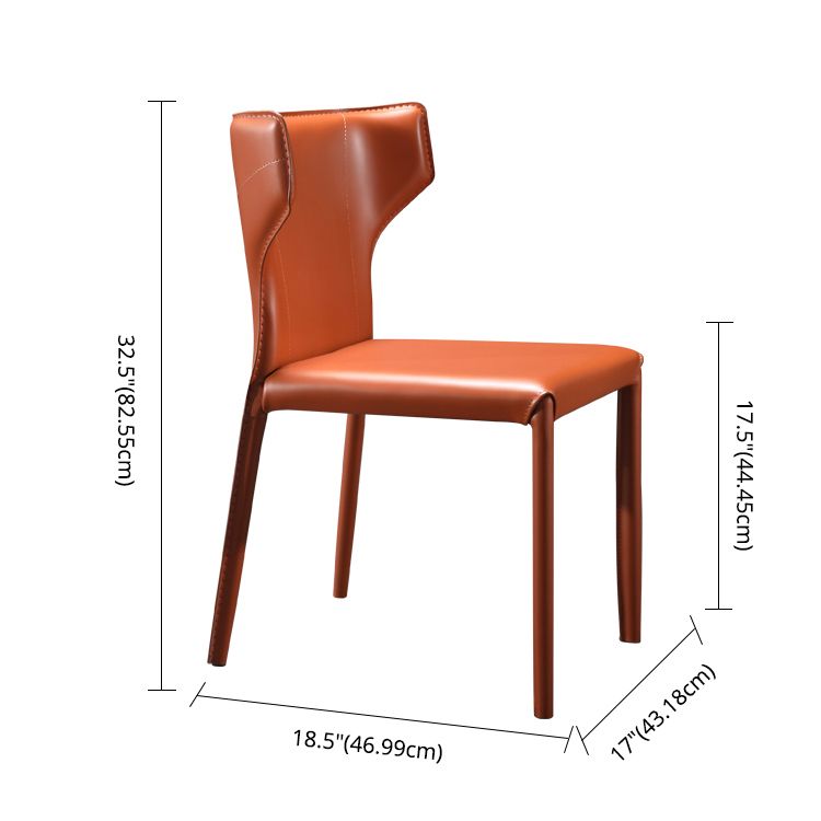 Contemporary Dining Chair with Metal Legs Wingback Parsons Chair for Home Use