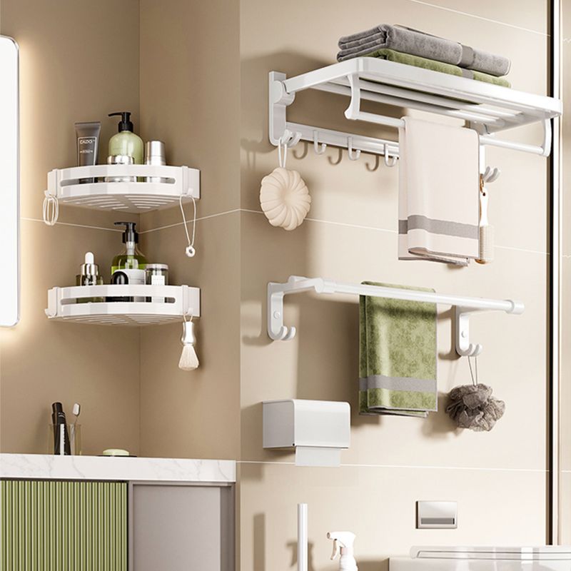 Modern Bathroom Hardware Set Towel Bar White Bath Shelf Bath Hardware Set