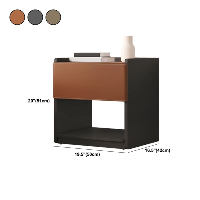 Modern Style Leather Bedside Cabinet 1 Drawer Night Stand for Bedroom