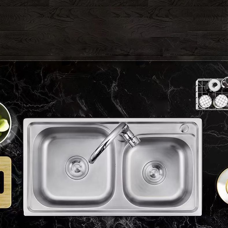 Contemporary Style Kitchen Sink Stainless Steel Kitchen Sink without Faucet