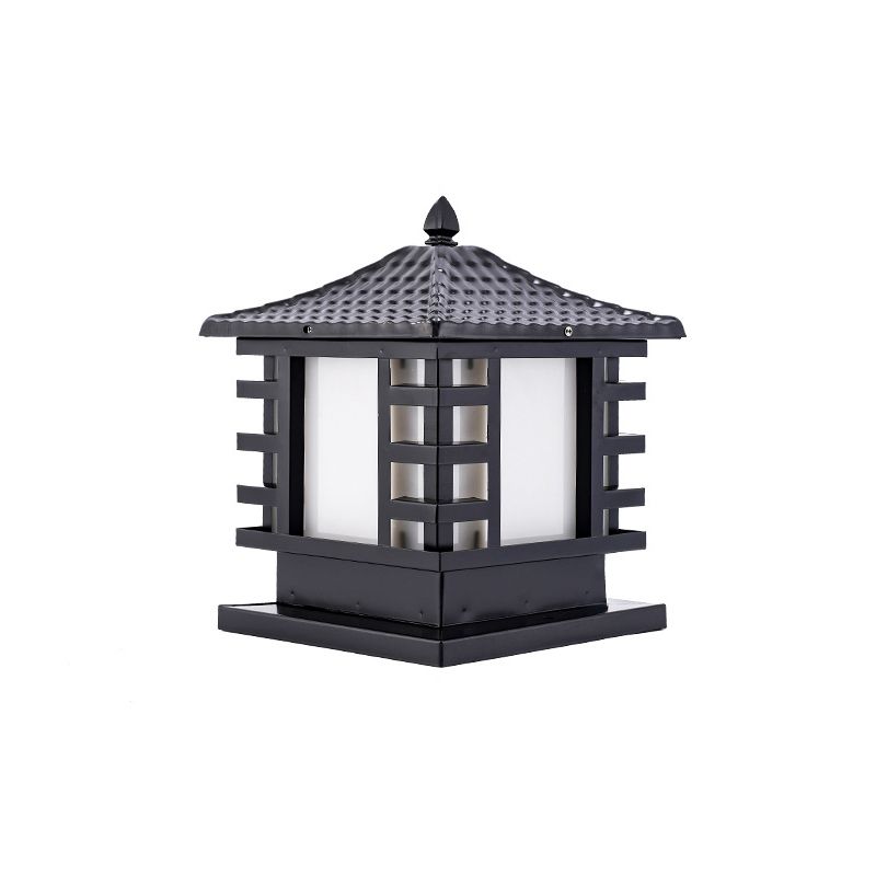 1 Bulb Landscape Light Traditional House Shaped Aluminum Post Lighting for Courtyard