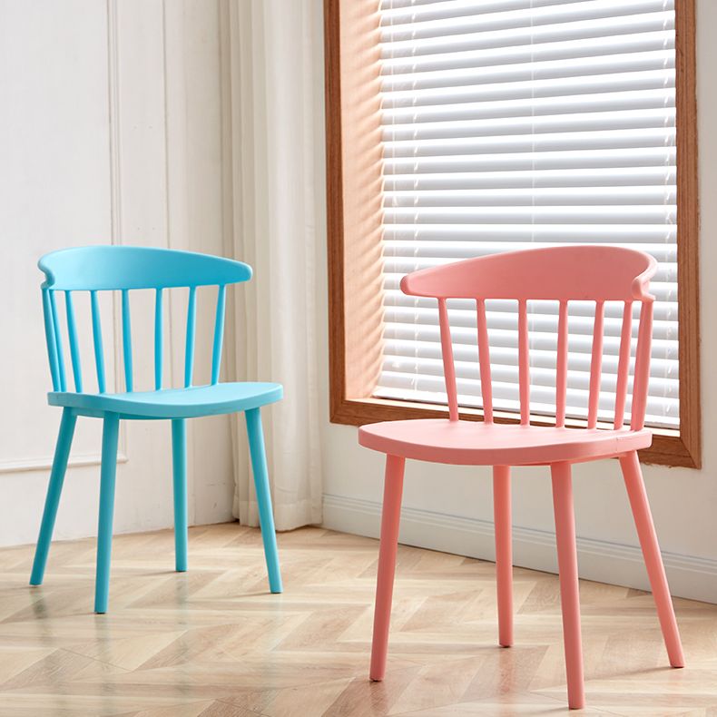 Scandinavian Plastic Armless Chair Windsor Back Restaurant Chair