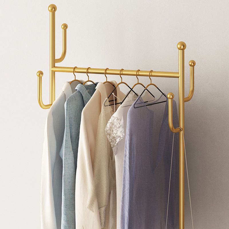 Modern Coat Hanger Free Standing Metallic Coat Rack for Living Room