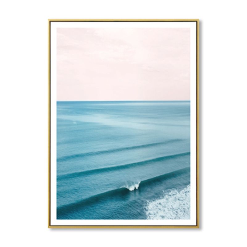 Tropical Canvas Print Blue Photographic Sea Surface with Waves Wall Art for Living Room