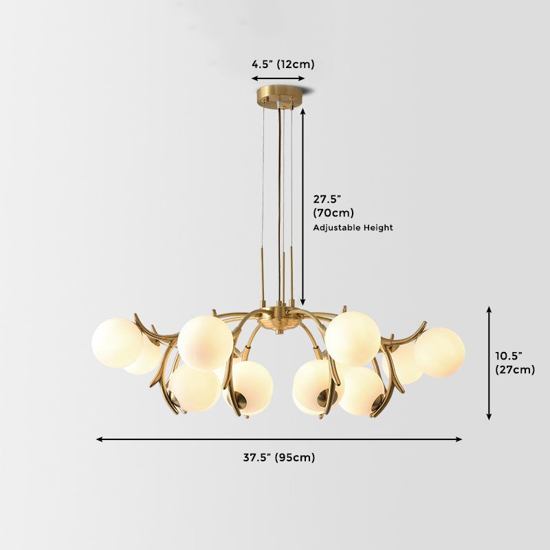 Ligneur de plafond linéaire moderne de la forme de la branche 16-Light avec une teinte givrée mondiale