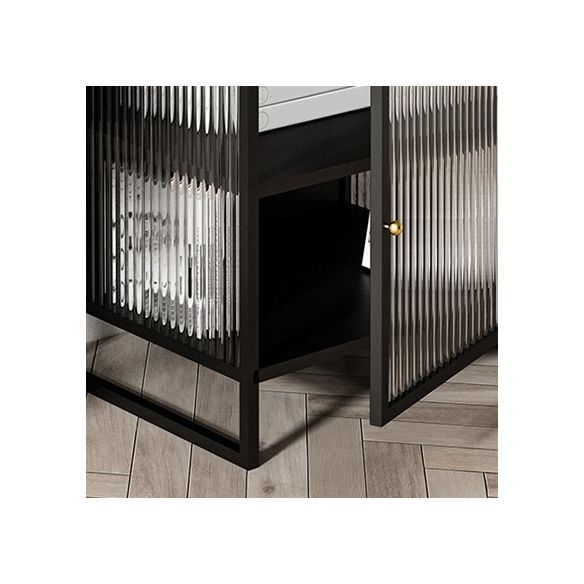 Modern Metal Bed Nightstand 1-Shelf Legs Included Bed Cabinet