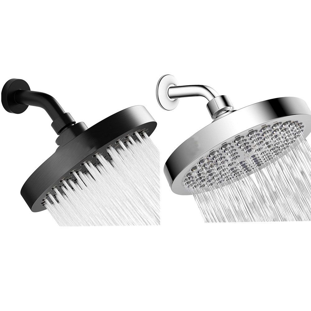 Contemporary Fixed Shower Head Round Metal Spray Head in Silver