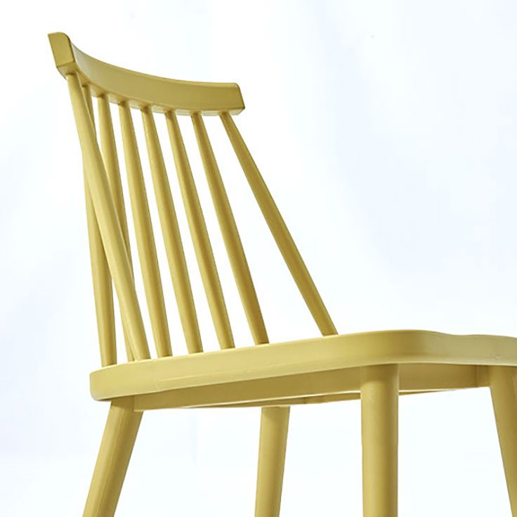 Scandinavian Slat Back Side Chair for Home Plastic Dining Armless Chair