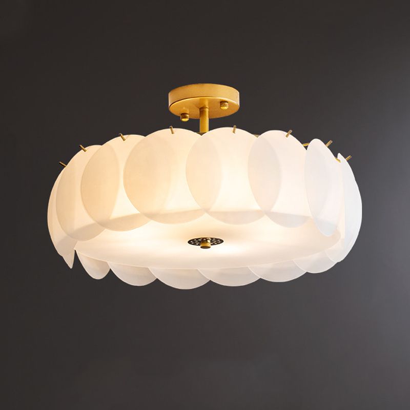 Glass Round Flush Mount Lights Contemporary Style Multi Lights Flush Ceiling Light