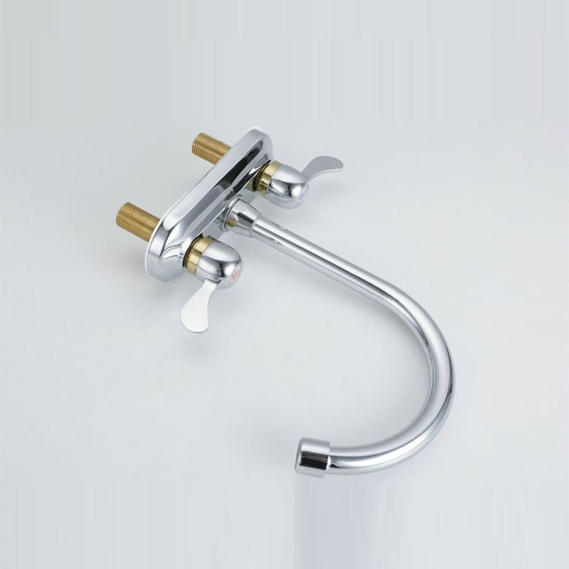 Contemporary Water Filler Double Handle Kitchen Faucet with Deck Plate