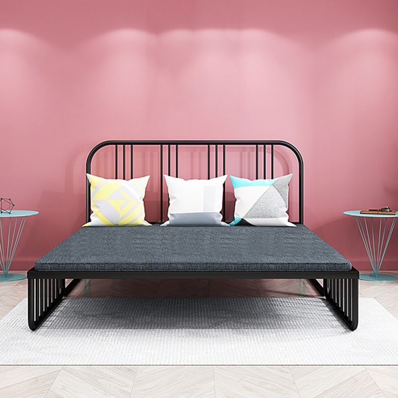 Metal Open Frame Daybed with Mattress Contemporary Daybed in Pure Black