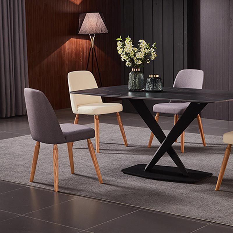 Contemporary Side Chair Solid Wood Base Dining Chair for Dining Room