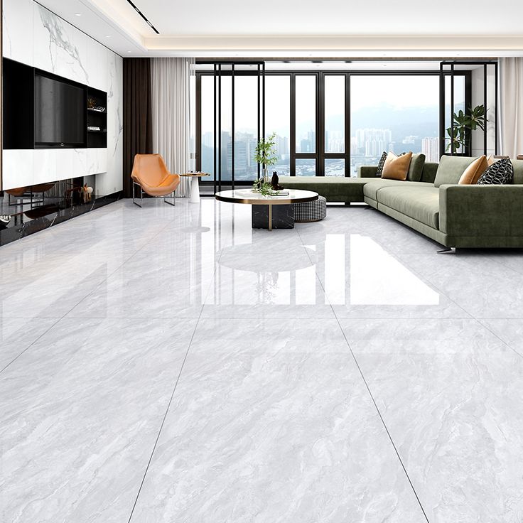 Polished Mixed Material Floor Tile No Pattern Singular Floor Tile