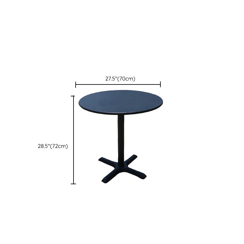 Black Steel Dining Table Modern Outdoor Patio Table with Iron Base