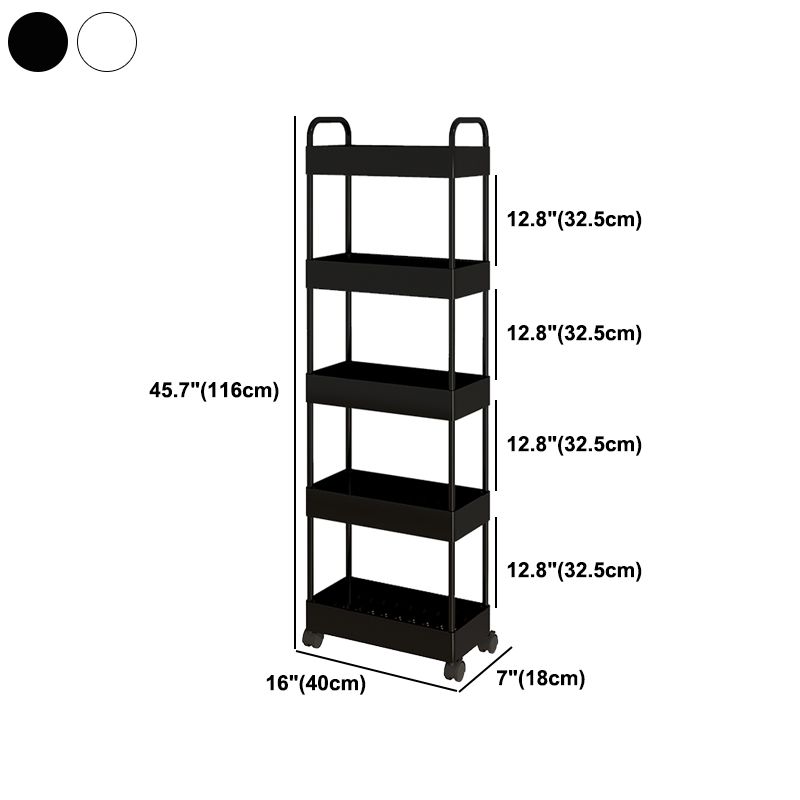 Modern Open Etagere Bookshelf Metal Frame Plastic Shelf Bookshelf with Caster Wheels