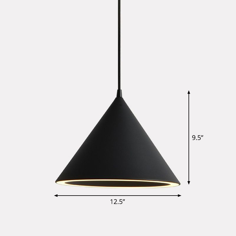 Aluminum Conic Pendant Light Nordic Style LED Hanging Ceiling Light for Dining Room