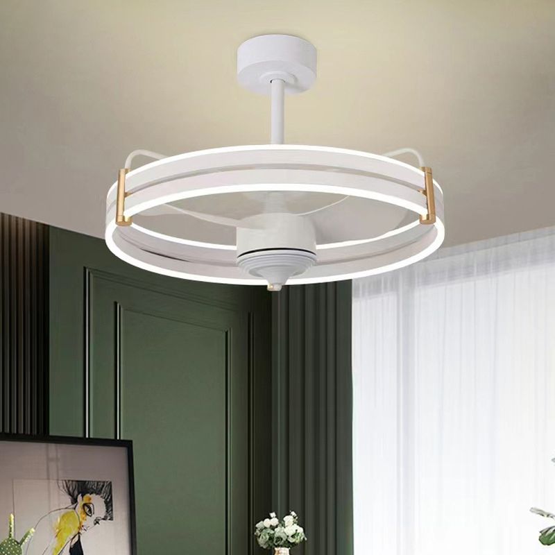 Modern Single Black/White Ceiling Fan Lamp Unique Ceiling Fan Light for Dining Room