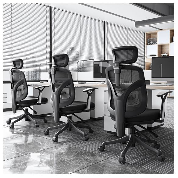 Modern Fixed Arms Desk Chair Ergonomic Task Chair for Office