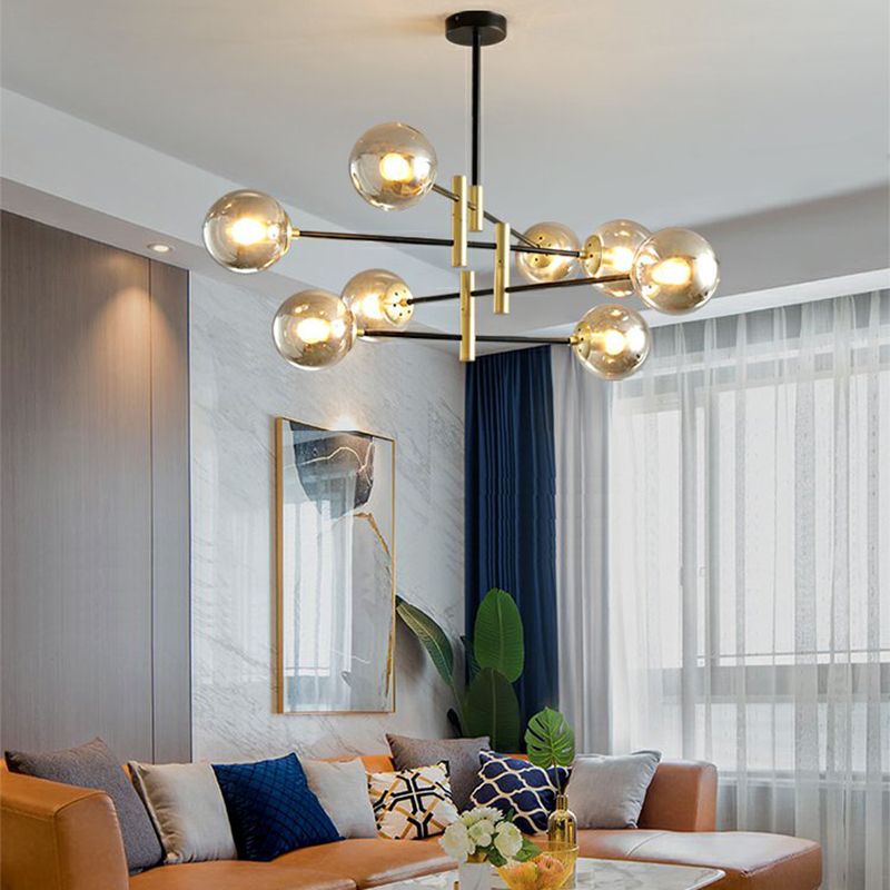 Contemporary Spherical Shape Pendant Chandeliers Glass Chandelier Lights