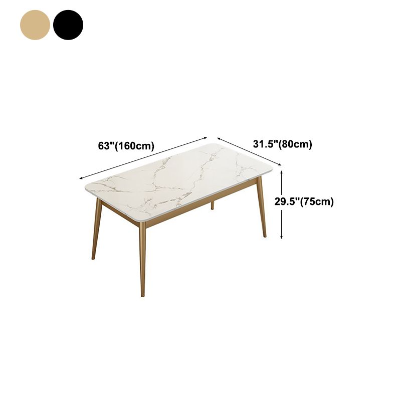 Traditional Luxury Dining Table 4 Legs Rectangle Table for Home