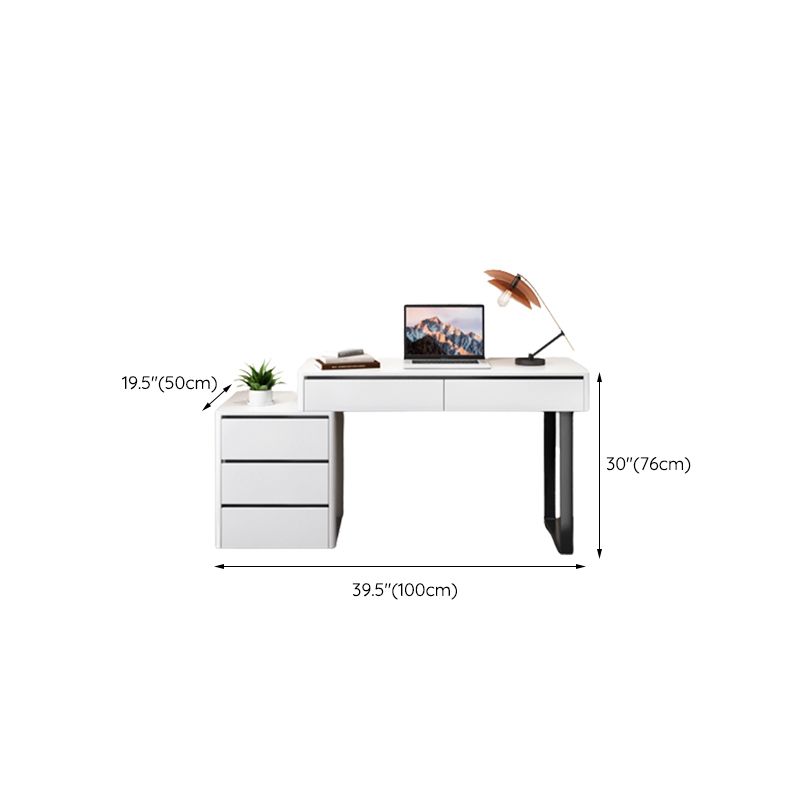 19.68" Wide Wood Vanity Set with Drawer Bright White Make-up Vanity