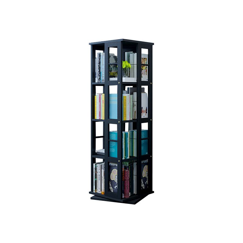 Contemporary Metal Book Shelf Freestanding Standard Bookcase in White/Black