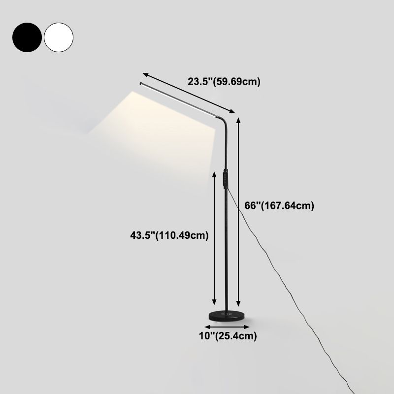 Linear Shape Metal Floor Light Modern Style Single Light Floor Mount Light