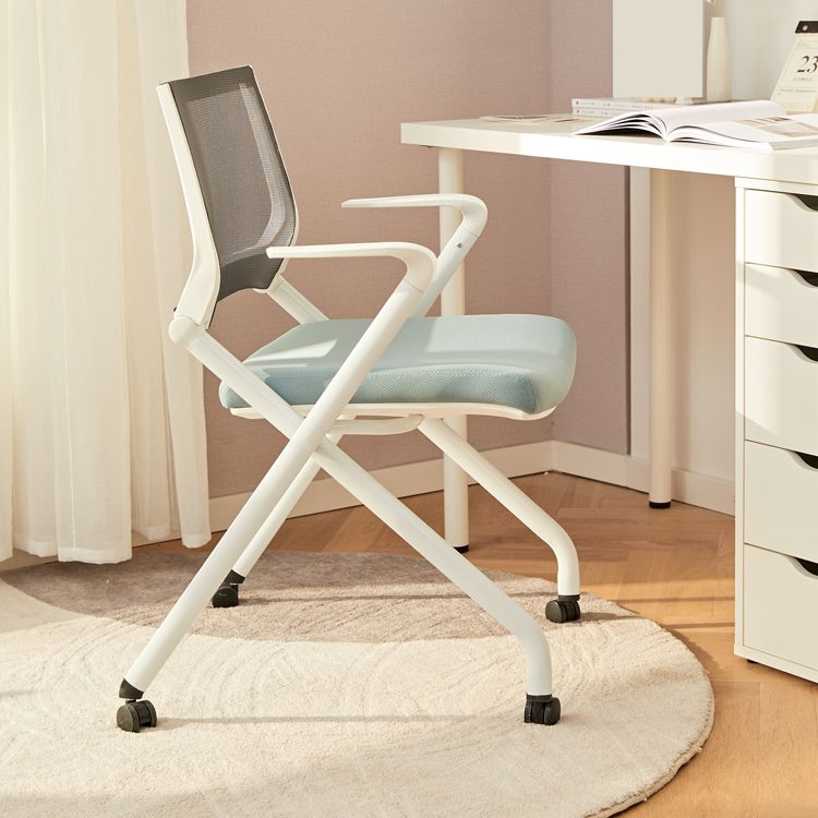 Fixed Arms Office Chair No Distressing Ergonomic Modern Desk Chair with Wheels