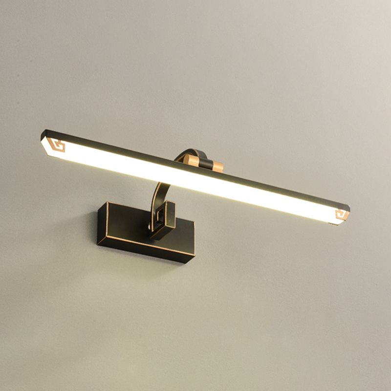 Single Black Finish Modernism Bathroom Vanity Light LED Bath Bar