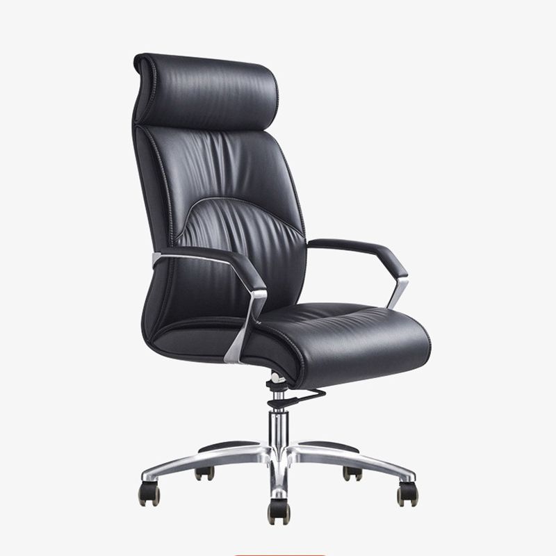 Modern Black Office Chair Fixed Arms No Distressing Ergonomic Desk Chair