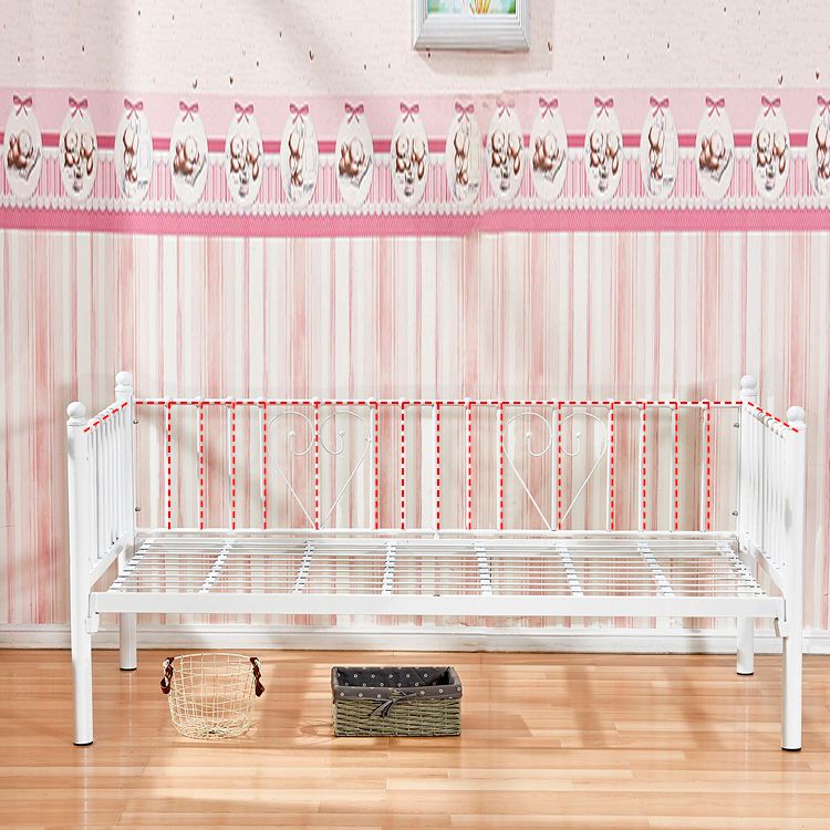 Scandinavian Metal with Guardrail Headboard Princess Slat Bed