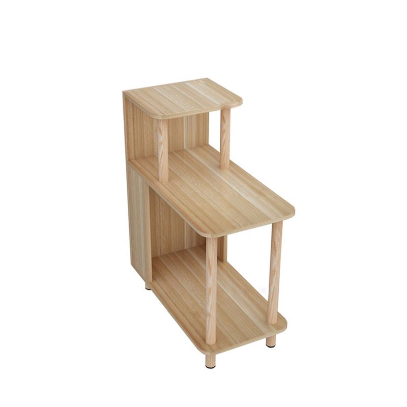 Modern Square 29.53" Tall Wood 4 Legs Side Table with Shelves