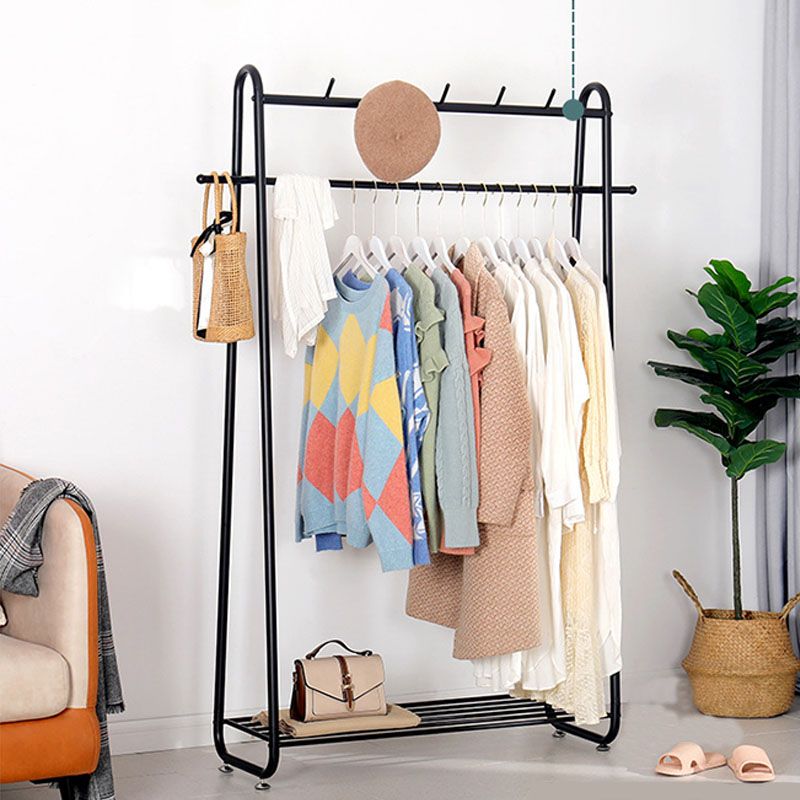 Contemporary Coat Rack Free Standing One Storage Shelve Metal Hall Stand Living Room