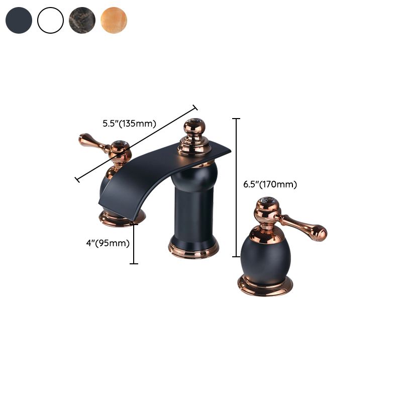Traditional Faucet Deck Mounted Bathroom Faucet with Double Handle