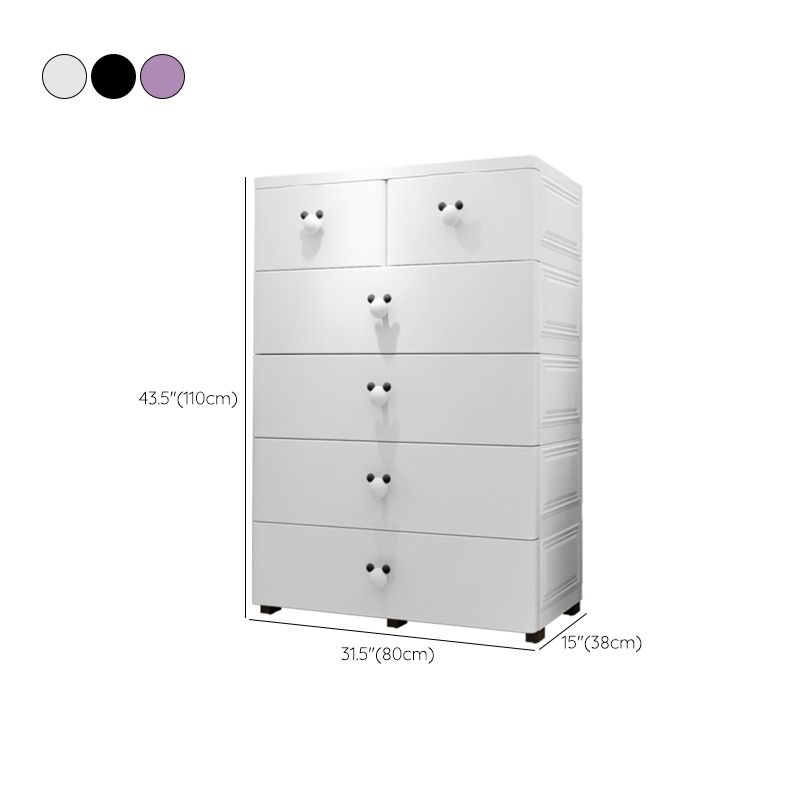 Contemporary Wardrobe Closet Plastic Kid's Wardrobe with Drawers