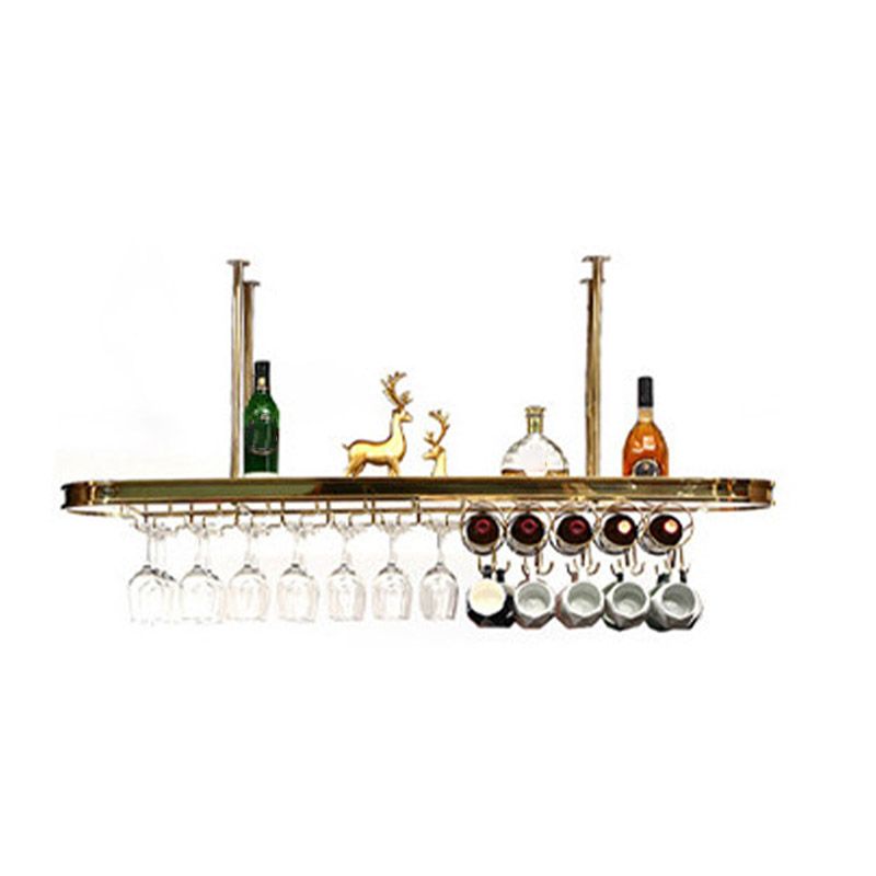 Modern Hanging Wine Rack Holder Stainless Steel Wine Rack in Gold