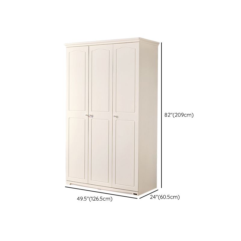 White Manufactured Wood with Shelves with Drawer Wardrobe Closet