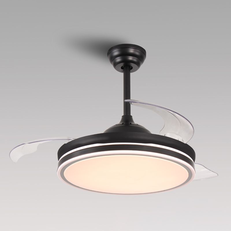 Metal LED Ceiling Fan in Black / White / Nickel Modern Fan Lighting Fixture