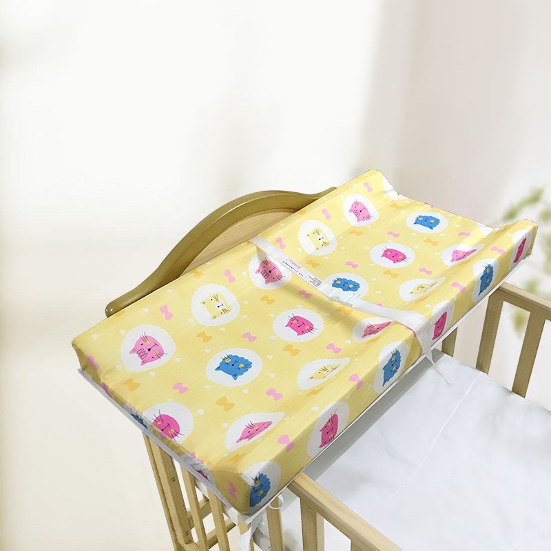 Upholstered Baby Changing Table Wooden Crib Top Changer with Seat Belt