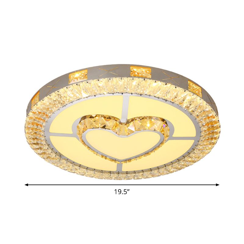 Lámpara de techo LED de cristal con incrustaciones transparentes, lámpara empotrada moderna cromada con diamante/flor/estrella para dormitorio