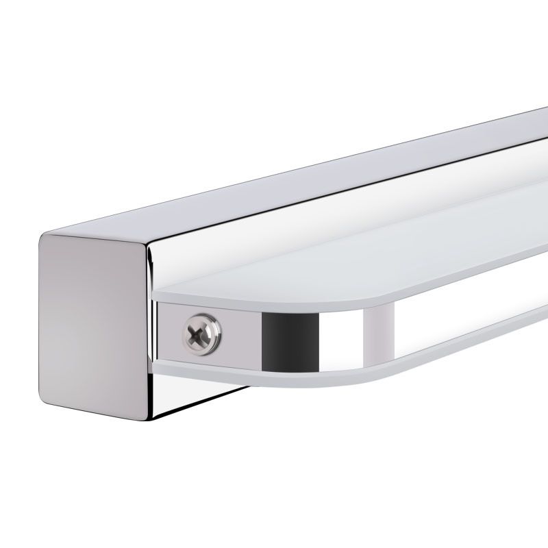 Modern Linear Wall Light Fixture Metal 1 Light LED Mirror Light in Silver