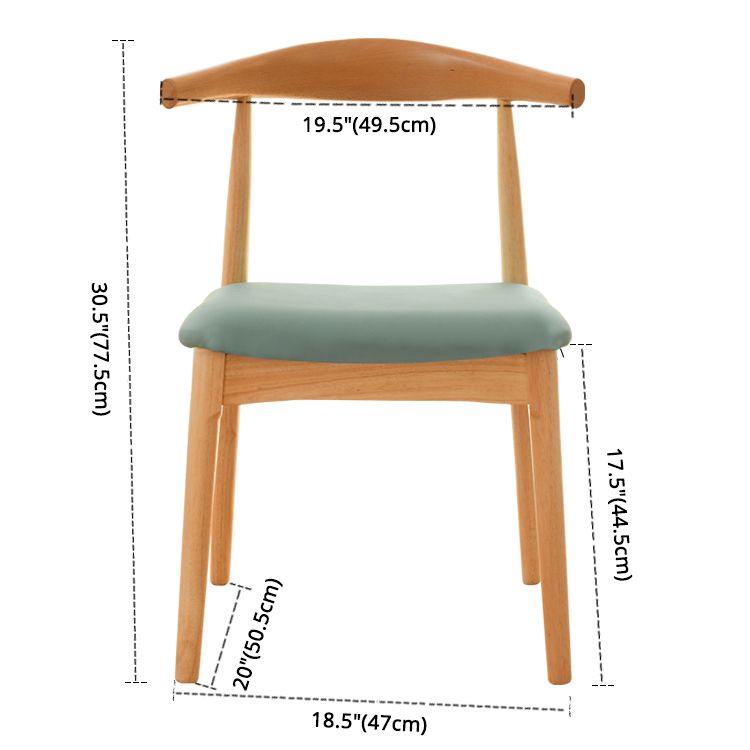 Scandinavian Rubberwood Open Side Chair Multi-color Dining Chair with 4 Legs