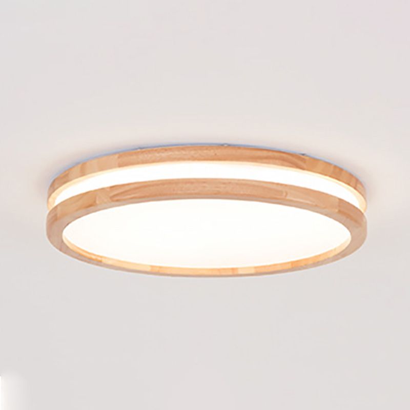 Solid Wood Flushmount Ceiling Light Modern Lamp for Office Living Room