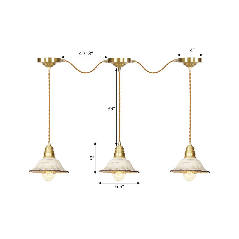 Herkömmliche, überbrochene hängende Leuchte 3/5/7-Bulb-Keramik-Federung in Gold mit Serienverbindungsdesign